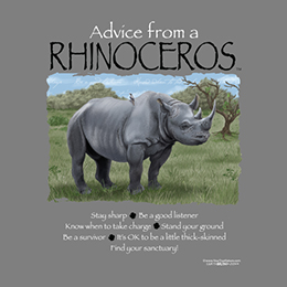 Graphite Heather Advice Rhinoceros T-Shirt 