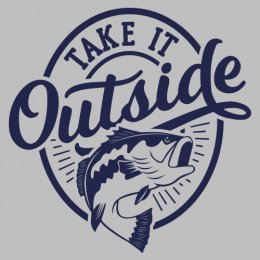 Sports Grey/Navy Take it Outside: Fish T-Shirt 