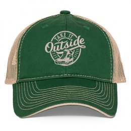 Dark Green/Khaki Take it Outside: Hike Embroidered Trucker Hat 