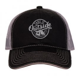 Black/Charcoal Take it Outside: Camp Embroidered Trucker Hat 