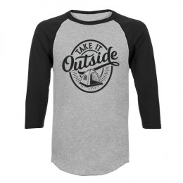 Sports Grey/Black Take it Outside: Camp Raglan 3/4 Sleeve T-Shirts 