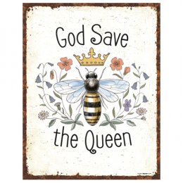 NA God Save the Queen Tin Sign 