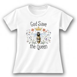 White God Save the Queen Ladies T-Shirts 