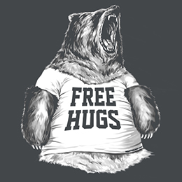 Dark Heather Free Hugs T-Shirt 