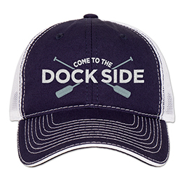 Navy/White Dock Side-Oars Embroidered Trucker Hat 