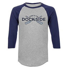 Sports Grey/Navy Dock Side-Oars Raglan 3/4 Sleeve T-Shirts 
