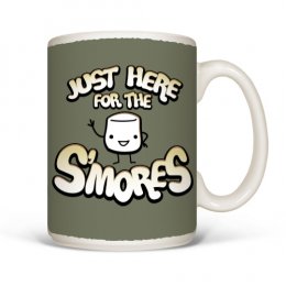 White Just Here for the S'mores Coffee Mugs 