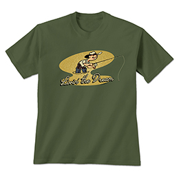 Military Green Livin' the Dream: Fish T-Shirts 