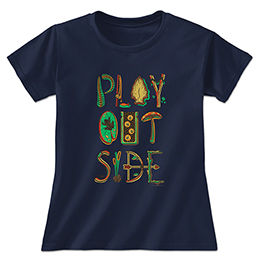 Navy Play Outside Ladies T-Shirts 