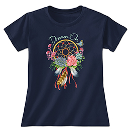 Navy Dream On Ladies T-Shirts 