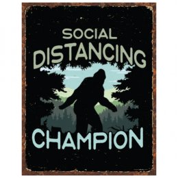 NA Social Distancing Champ Tin Sign 