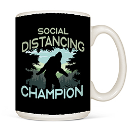 White Social Distancing Champ Mugs 