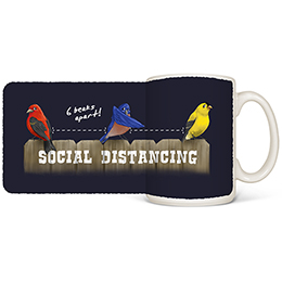 White Social Distancing Birds Coffee Mugs 