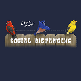 Navy Social Distancing Birds T-Shirt 