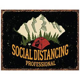 NA Social Distancing Professional Tin Sign 