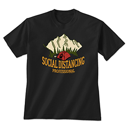 Black Social Distancing Professional T-Shirts 