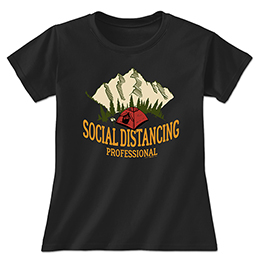 Black Social Distancing Professional Ladies T-Shirts 