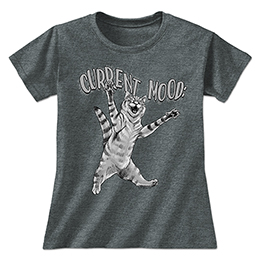 Dark Heather Current Mood Cats: Rawr Ladies T-Shirts 