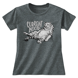 Dark Heather Current Mood Cat: Blergh Ladies T-Shirts 