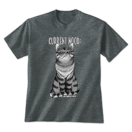 Dark Heather Current Mood Cat: Judgy T-Shirts 