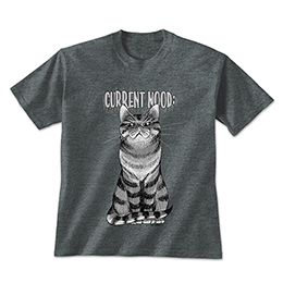 Dark Heather Current Mood Cat: Judgy T-Shirts 