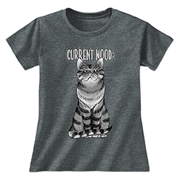 Dark Heather Current Mood Cat: Judgy Ladies T-Shirts 