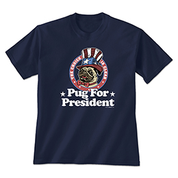 Navy Pug for President T-Shirts 