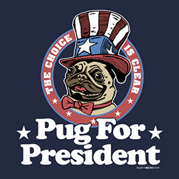 Navy Pug for President T-Shirt 