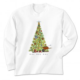 White Hoe Hoe Hoe Long Sleeve Tees 