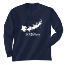 Navy Blue I Still Believe Long Sleeve Tees 