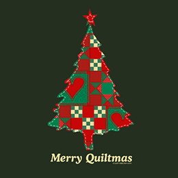 Forest Green Merry Quiltmas T-Shirt 