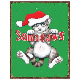 NA Santa Claws Tin Sign 