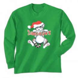 Irish Green Santa Claws Long Sleeve Tees 