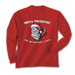 Red Christmas Excuse Me Squirrel Long Sleeve Tees 