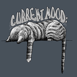 Heather Navy Current Mood Cat: Faceplant T-Shirt 