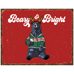 NA Beary and Bright Tin Sign 