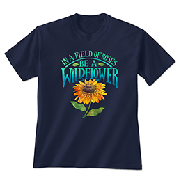 Navy Be A Wildflower T-Shirts 