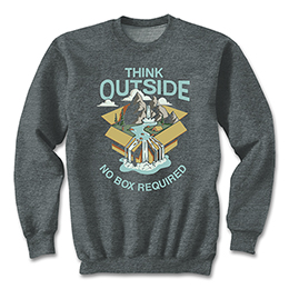 Dark Heather Think Outside - Wild Sweatshirts 