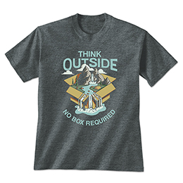 Dark Heather Think Outside - Wild T-Shirts 