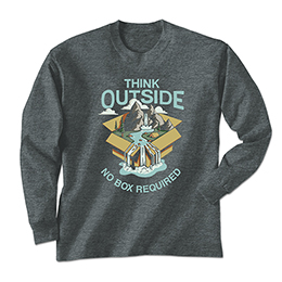 Dark Heather Think Outside - Wild Long Sleeve Tees 