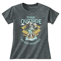 Dark Heather Think Outside - Wild Ladies T-Shirts 