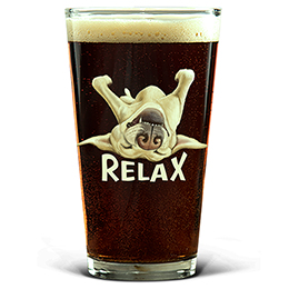 Clear Relax Pint Glass - Color Printed 