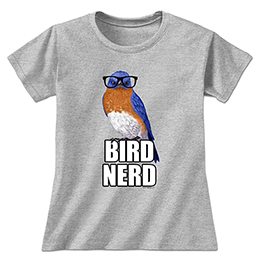 Heather Grey Bird Nerd Ladies T-Shirts 