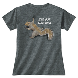 Dark Heather I've Got Your Back - Squirrel Ladies T-Shirts 