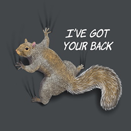 Dark Heather I've Got Your Back - Squirrel T-Shirt 