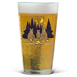 Clear Juuust Right - Campfire Pint Glass - Color Printed 