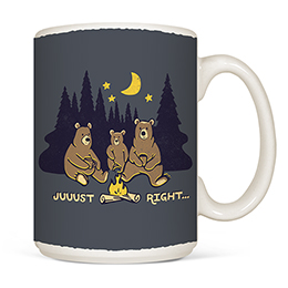 White Juuust Right - Campfire Coffee Mugs 