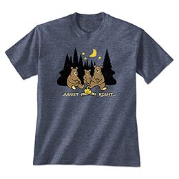 Heather Navy Juuust Right - Campfire T-Shirts 