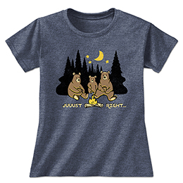 Heather Navy Juuust Right - Campfire Ladies T-Shirts 