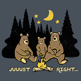 Heather Navy Juuust Right - Campfire T-Shirt 